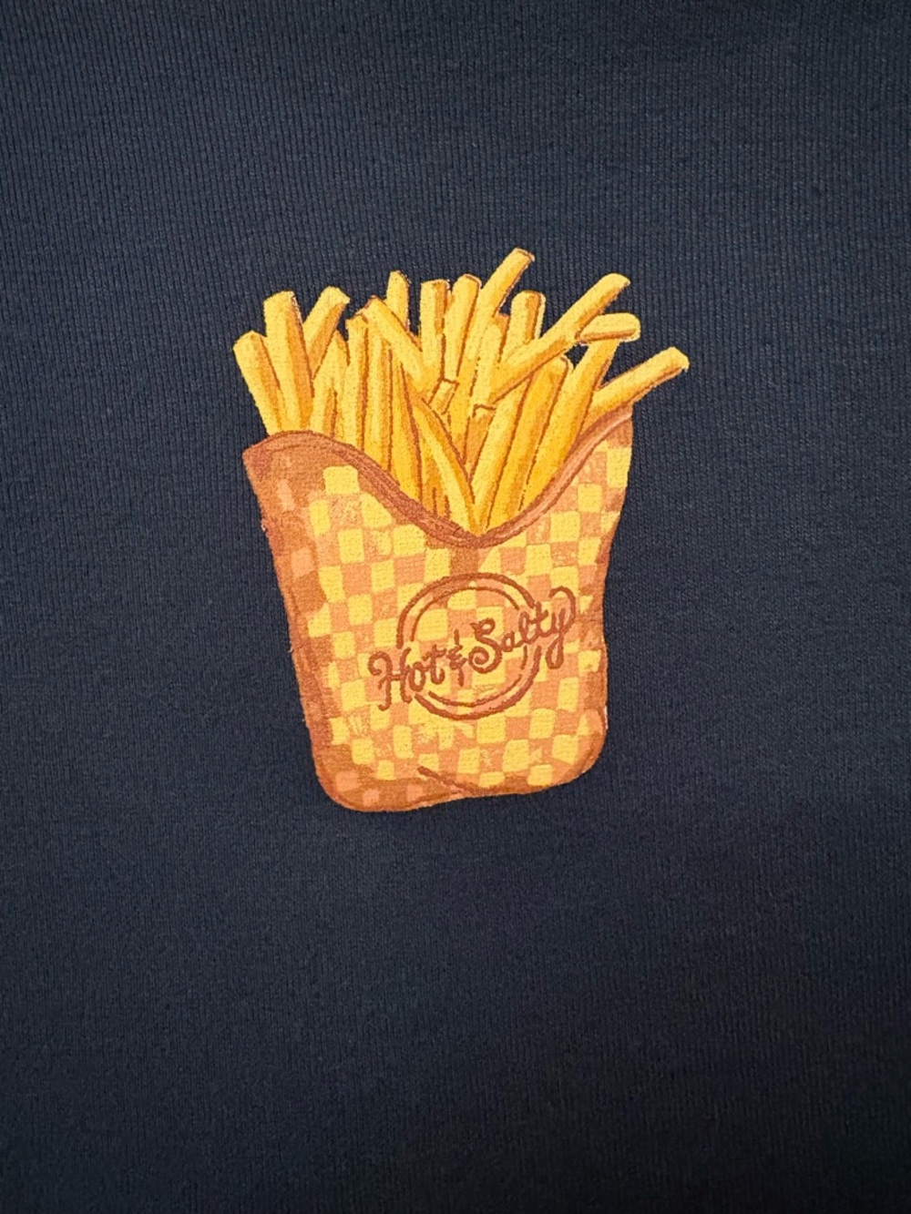 Urban Outfitters Kimchi Blue Women’s Too Perfect Fries Navy Ringer Tee - Picture 2 of 4